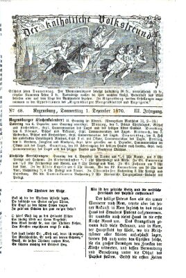 Der katholische Volksfreund Donnerstag 1. Dezember 1870