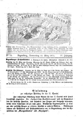 Der katholische Volksfreund Donnerstag 23. März 1871