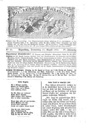 Der katholische Volksfreund Donnerstag 17. August 1871