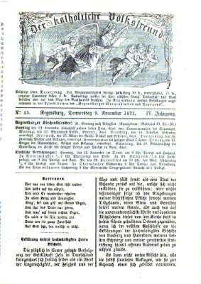 Der katholische Volksfreund Donnerstag 9. November 1871