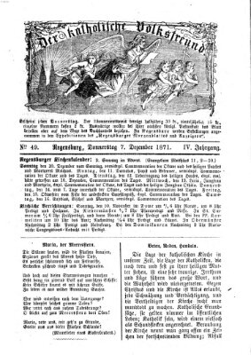 Der katholische Volksfreund Donnerstag 7. Dezember 1871