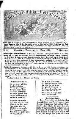 Der katholische Volksfreund Donnerstag 14. März 1872