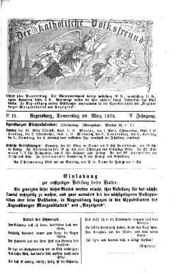 Der katholische Volksfreund Donnerstag 28. März 1872