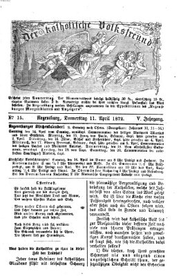 Der katholische Volksfreund Donnerstag 11. April 1872