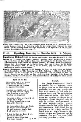 Der katholische Volksfreund Donnerstag 14. November 1872