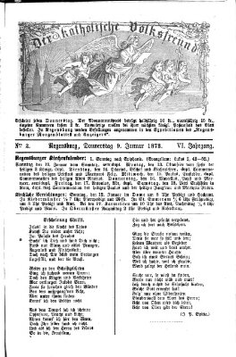 Der katholische Volksfreund Donnerstag 9. Januar 1873