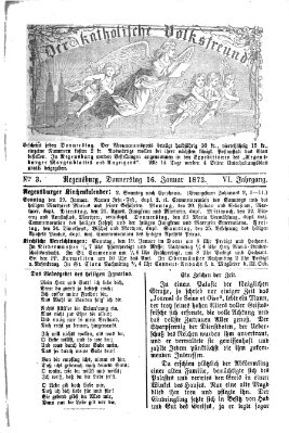 Der katholische Volksfreund Donnerstag 16. Januar 1873