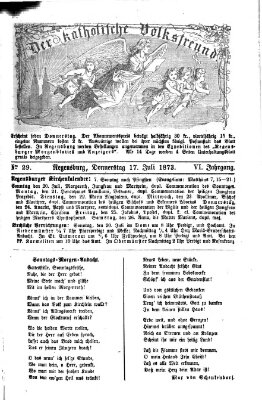 Der katholische Volksfreund Donnerstag 17. Juli 1873