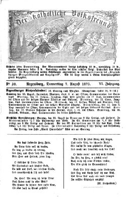 Der katholische Volksfreund Donnerstag 7. August 1873