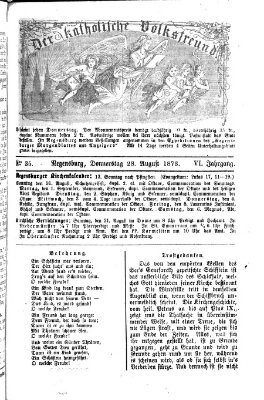 Der katholische Volksfreund Donnerstag 28. August 1873