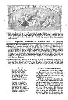 Der katholische Volksfreund Donnerstag 20. November 1873