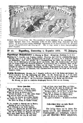 Der katholische Volksfreund Donnerstag 4. Dezember 1873