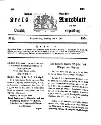 Königlich-bayerisches Kreis-Amtsblatt der Oberpfalz und von Regensburg (Königlich bayerisches Intelligenzblatt für die Oberpfalz und von Regensburg) Samstag 8. Juli 1854