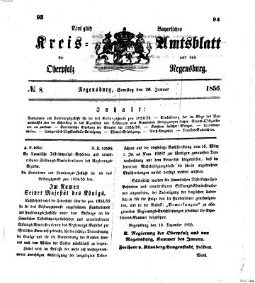 Königlich-bayerisches Kreis-Amtsblatt der Oberpfalz und von Regensburg (Königlich bayerisches Intelligenzblatt für die Oberpfalz und von Regensburg) Samstag 26. Januar 1856