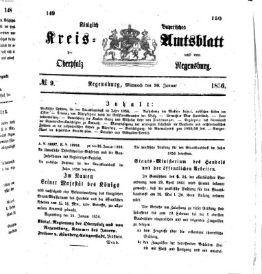 Königlich-bayerisches Kreis-Amtsblatt der Oberpfalz und von Regensburg (Königlich bayerisches Intelligenzblatt für die Oberpfalz und von Regensburg) Mittwoch 30. Januar 1856