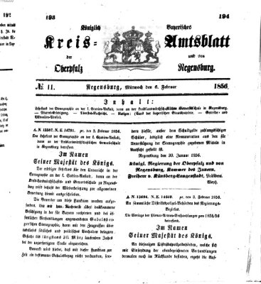 Königlich-bayerisches Kreis-Amtsblatt der Oberpfalz und von Regensburg (Königlich bayerisches Intelligenzblatt für die Oberpfalz und von Regensburg) Mittwoch 6. Februar 1856