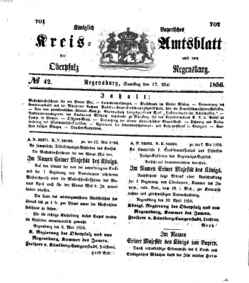 Königlich-bayerisches Kreis-Amtsblatt der Oberpfalz und von Regensburg (Königlich bayerisches Intelligenzblatt für die Oberpfalz und von Regensburg) Samstag 17. Mai 1856