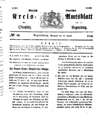 Königlich-bayerisches Kreis-Amtsblatt der Oberpfalz und von Regensburg (Königlich bayerisches Intelligenzblatt für die Oberpfalz und von Regensburg) Mittwoch 13. August 1856