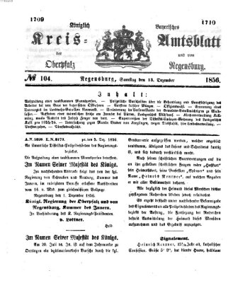 Königlich-bayerisches Kreis-Amtsblatt der Oberpfalz und von Regensburg (Königlich bayerisches Intelligenzblatt für die Oberpfalz und von Regensburg) Samstag 13. Dezember 1856