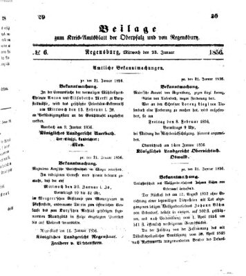 Königlich-bayerisches Kreis-Amtsblatt der Oberpfalz und von Regensburg (Königlich bayerisches Intelligenzblatt für die Oberpfalz und von Regensburg) Mittwoch 23. Januar 1856