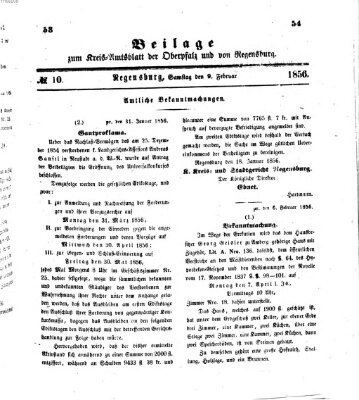 Königlich-bayerisches Kreis-Amtsblatt der Oberpfalz und von Regensburg (Königlich bayerisches Intelligenzblatt für die Oberpfalz und von Regensburg) Samstag 9. Februar 1856