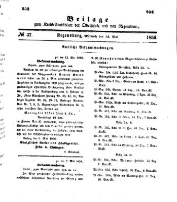 Königlich-bayerisches Kreis-Amtsblatt der Oberpfalz und von Regensburg (Königlich bayerisches Intelligenzblatt für die Oberpfalz und von Regensburg) Mittwoch 14. Mai 1856