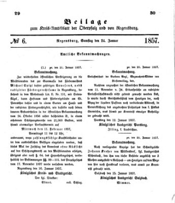 Königlich-bayerisches Kreis-Amtsblatt der Oberpfalz und von Regensburg (Königlich bayerisches Intelligenzblatt für die Oberpfalz und von Regensburg) Samstag 24. Januar 1857