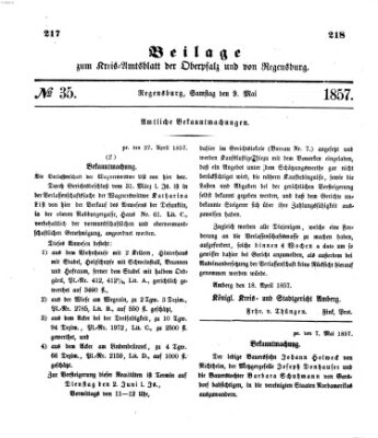 Königlich-bayerisches Kreis-Amtsblatt der Oberpfalz und von Regensburg (Königlich bayerisches Intelligenzblatt für die Oberpfalz und von Regensburg) Samstag 9. Mai 1857