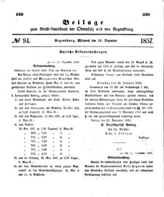 Königlich-bayerisches Kreis-Amtsblatt der Oberpfalz und von Regensburg (Königlich bayerisches Intelligenzblatt für die Oberpfalz und von Regensburg) Mittwoch 16. Dezember 1857