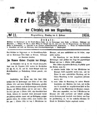 Königlich-bayerisches Kreis-Amtsblatt der Oberpfalz und von Regensburg (Königlich bayerisches Intelligenzblatt für die Oberpfalz und von Regensburg) Samstag 6. Februar 1858