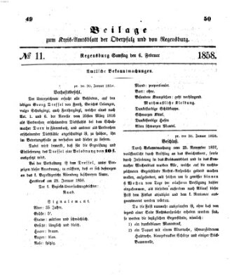 Königlich-bayerisches Kreis-Amtsblatt der Oberpfalz und von Regensburg (Königlich bayerisches Intelligenzblatt für die Oberpfalz und von Regensburg) Samstag 6. Februar 1858