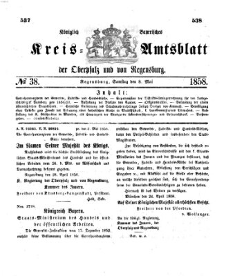 Königlich-bayerisches Kreis-Amtsblatt der Oberpfalz und von Regensburg (Königlich bayerisches Intelligenzblatt für die Oberpfalz und von Regensburg) Samstag 8. Mai 1858