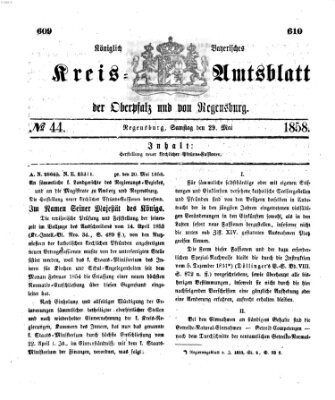 Königlich-bayerisches Kreis-Amtsblatt der Oberpfalz und von Regensburg (Königlich bayerisches Intelligenzblatt für die Oberpfalz und von Regensburg) Samstag 29. Mai 1858