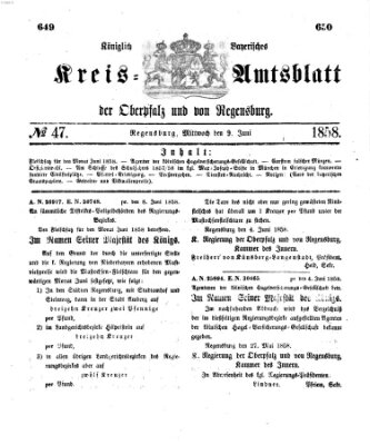 Königlich-bayerisches Kreis-Amtsblatt der Oberpfalz und von Regensburg (Königlich bayerisches Intelligenzblatt für die Oberpfalz und von Regensburg) Mittwoch 9. Juni 1858