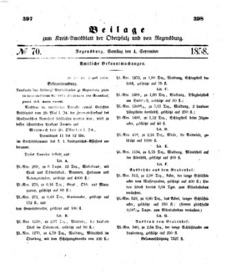 Königlich-bayerisches Kreis-Amtsblatt der Oberpfalz und von Regensburg (Königlich bayerisches Intelligenzblatt für die Oberpfalz und von Regensburg) Samstag 4. September 1858