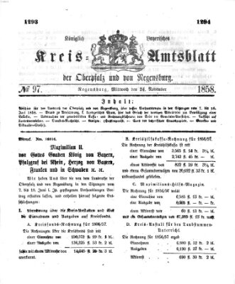 Königlich-bayerisches Kreis-Amtsblatt der Oberpfalz und von Regensburg (Königlich bayerisches Intelligenzblatt für die Oberpfalz und von Regensburg) Mittwoch 24. November 1858