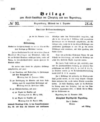 Königlich-bayerisches Kreis-Amtsblatt der Oberpfalz und von Regensburg (Königlich bayerisches Intelligenzblatt für die Oberpfalz und von Regensburg) Mittwoch 1. Dezember 1858