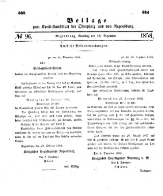 Königlich-bayerisches Kreis-Amtsblatt der Oberpfalz und von Regensburg (Königlich bayerisches Intelligenzblatt für die Oberpfalz und von Regensburg) Samstag 18. Dezember 1858