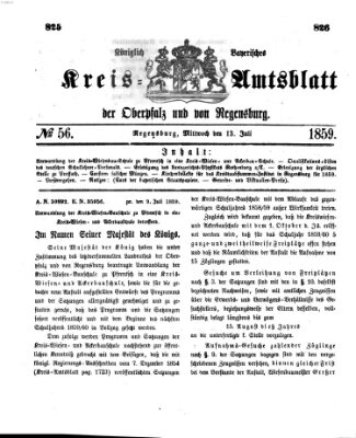 Königlich-bayerisches Kreis-Amtsblatt der Oberpfalz und von Regensburg (Königlich bayerisches Intelligenzblatt für die Oberpfalz und von Regensburg) Mittwoch 13. Juli 1859