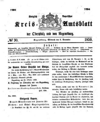 Königlich-bayerisches Kreis-Amtsblatt der Oberpfalz und von Regensburg (Königlich bayerisches Intelligenzblatt für die Oberpfalz und von Regensburg) Mittwoch 9. November 1859