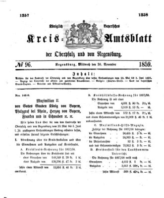 Königlich-bayerisches Kreis-Amtsblatt der Oberpfalz und von Regensburg (Königlich bayerisches Intelligenzblatt für die Oberpfalz und von Regensburg) Mittwoch 30. November 1859