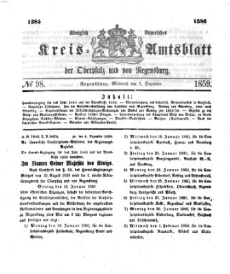 Königlich-bayerisches Kreis-Amtsblatt der Oberpfalz und von Regensburg (Königlich bayerisches Intelligenzblatt für die Oberpfalz und von Regensburg) Mittwoch 7. Dezember 1859