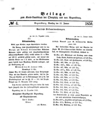 Königlich-bayerisches Kreis-Amtsblatt der Oberpfalz und von Regensburg (Königlich bayerisches Intelligenzblatt für die Oberpfalz und von Regensburg) Samstag 15. Januar 1859