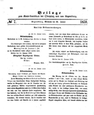 Königlich-bayerisches Kreis-Amtsblatt der Oberpfalz und von Regensburg (Königlich bayerisches Intelligenzblatt für die Oberpfalz und von Regensburg) Mittwoch 26. Januar 1859