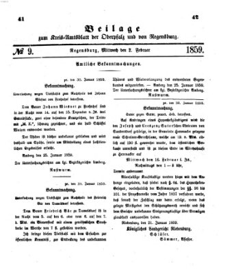 Königlich-bayerisches Kreis-Amtsblatt der Oberpfalz und von Regensburg (Königlich bayerisches Intelligenzblatt für die Oberpfalz und von Regensburg) Mittwoch 2. Februar 1859