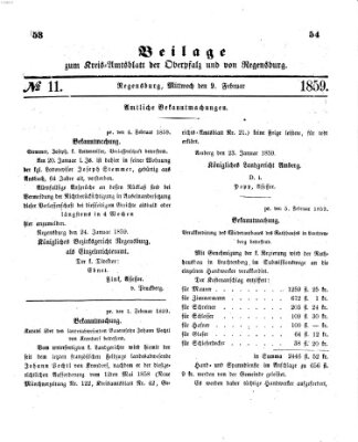 Königlich-bayerisches Kreis-Amtsblatt der Oberpfalz und von Regensburg (Königlich bayerisches Intelligenzblatt für die Oberpfalz und von Regensburg) Mittwoch 9. Februar 1859