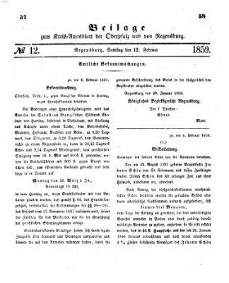 Königlich-bayerisches Kreis-Amtsblatt der Oberpfalz und von Regensburg (Königlich bayerisches Intelligenzblatt für die Oberpfalz und von Regensburg) Samstag 12. Februar 1859