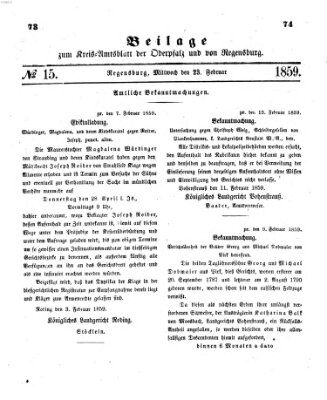 Königlich-bayerisches Kreis-Amtsblatt der Oberpfalz und von Regensburg (Königlich bayerisches Intelligenzblatt für die Oberpfalz und von Regensburg) Mittwoch 23. Februar 1859