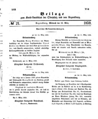 Königlich-bayerisches Kreis-Amtsblatt der Oberpfalz und von Regensburg (Königlich bayerisches Intelligenzblatt für die Oberpfalz und von Regensburg) Mittwoch 16. März 1859