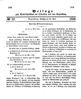 Königlich-bayerisches Kreis-Amtsblatt der Oberpfalz und von Regensburg (Königlich bayerisches Intelligenzblatt für die Oberpfalz und von Regensburg) Samstag 23. April 1859